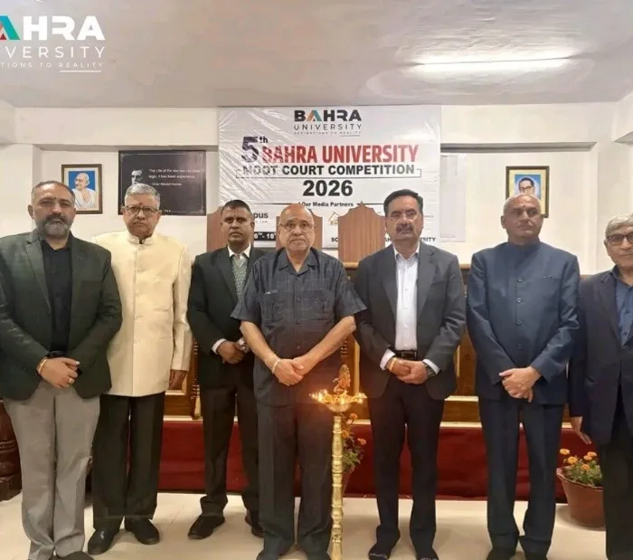 The School of Law, Bahra University successfully organized the 5th Edition of the Bahra University Moot Court Competition from 16 to 18 April 2026, providing aspiring legal professionals with a platform to demonstrate their advocacy, legal research, and courtroom skills. The competition witnessed enthusiastic participation from law students representing various institutions, who argued complex legal issues before an esteemed panel of judges comprising legal practitioners and academicians. The event fostered critical thinking, persuasive advocacy, and professional ethics while offering participants invaluable practical exposure to judicial proceedings and the dynamics of courtroom litigation.
