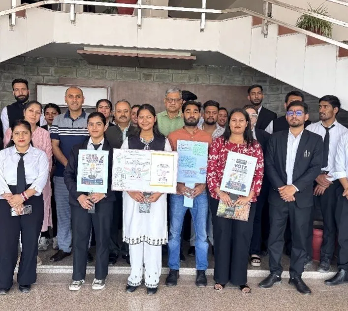 The School of Law, Bahra University organized a Voter Awareness Program on 20 May 2026 to encourage informed and responsible participation in the democratic process. The program highlighted the significance of voting as a fundamental constitutional right and civic duty while educating participants about the electoral process, voter registration, and the importance of ethical and informed voting. Through interactive sessions and awareness activities, the initiative promoted democratic values, civic responsibility, and active citizen engagement among students and the community.